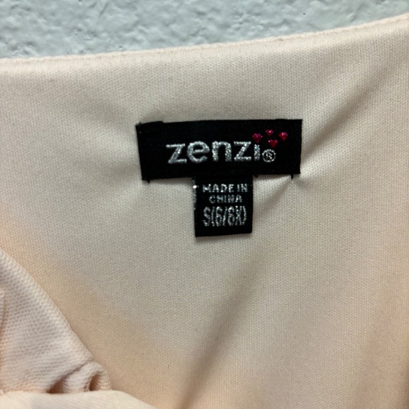 Zenzi Girls' Sleeveless 3D Floral Mesh Hanky Hem Dress In Blush Pink - Picture 5 of 8